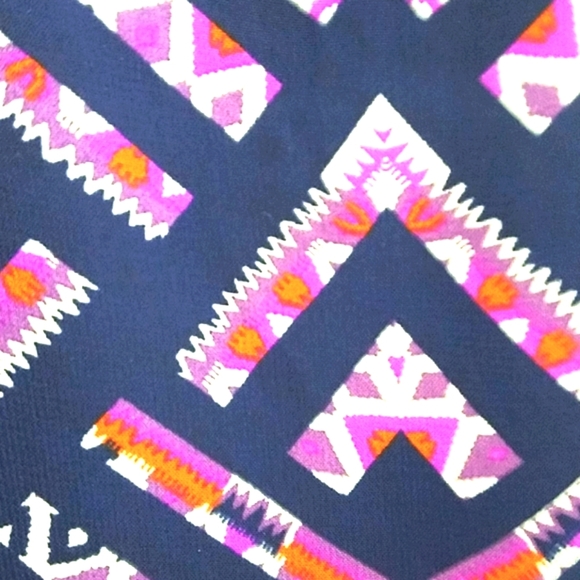 Love fire Sundress sheath lined chiffon navy pink orange purple geometric print - Picture 10 of 10